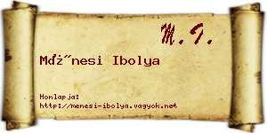 Ménesi Ibolya névjegykártya